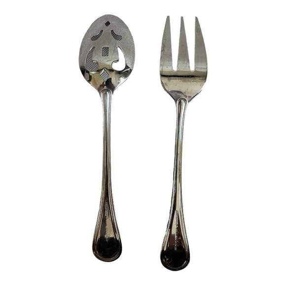 Serving Silverware CAMBRIDGE 2Pcs SALAD SET Stainless Steel Serving Spoon & Fork - Picture 3 of 4